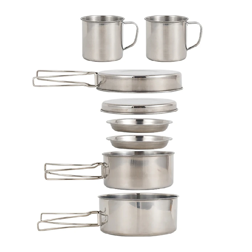 Camping Cooking Gear Set - Ensemble de 8 ustensiles de cuisine
