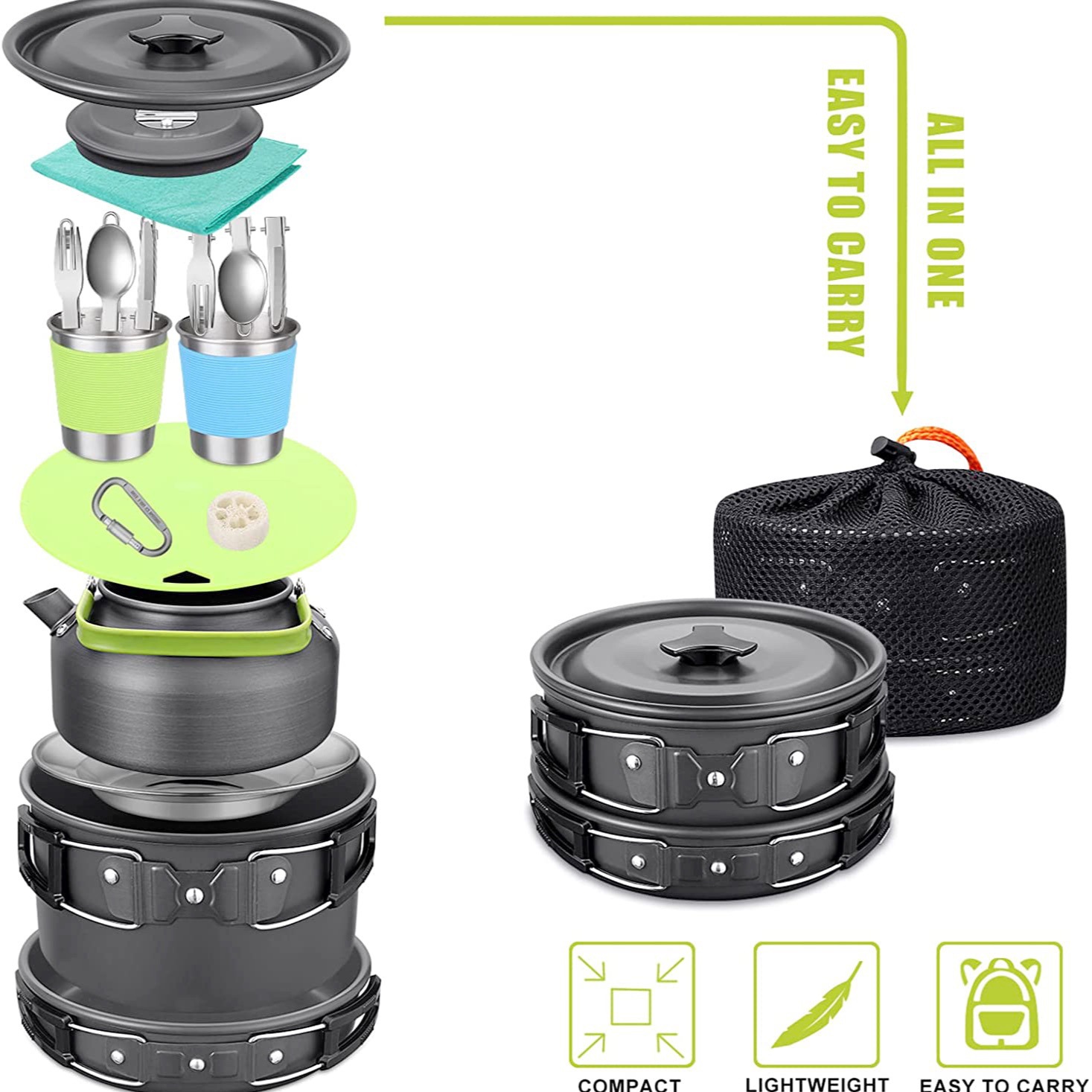 Camping Cooking Gear Set - Ensemble de cuisine de camping en