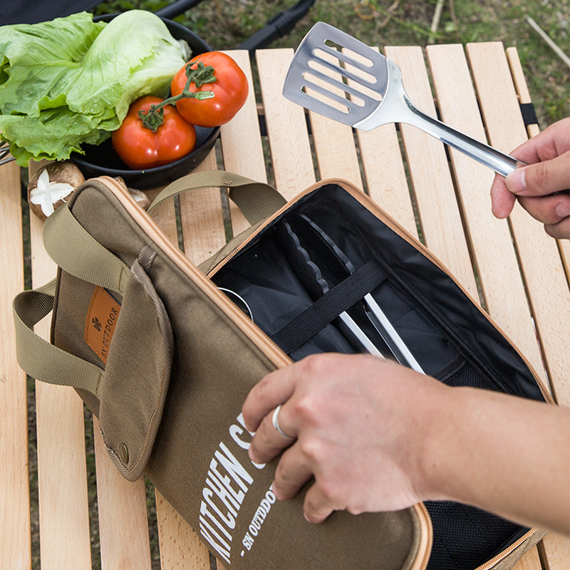 Camping Cooking Gear Set - Ensemble de 8 ustensiles de cuisine