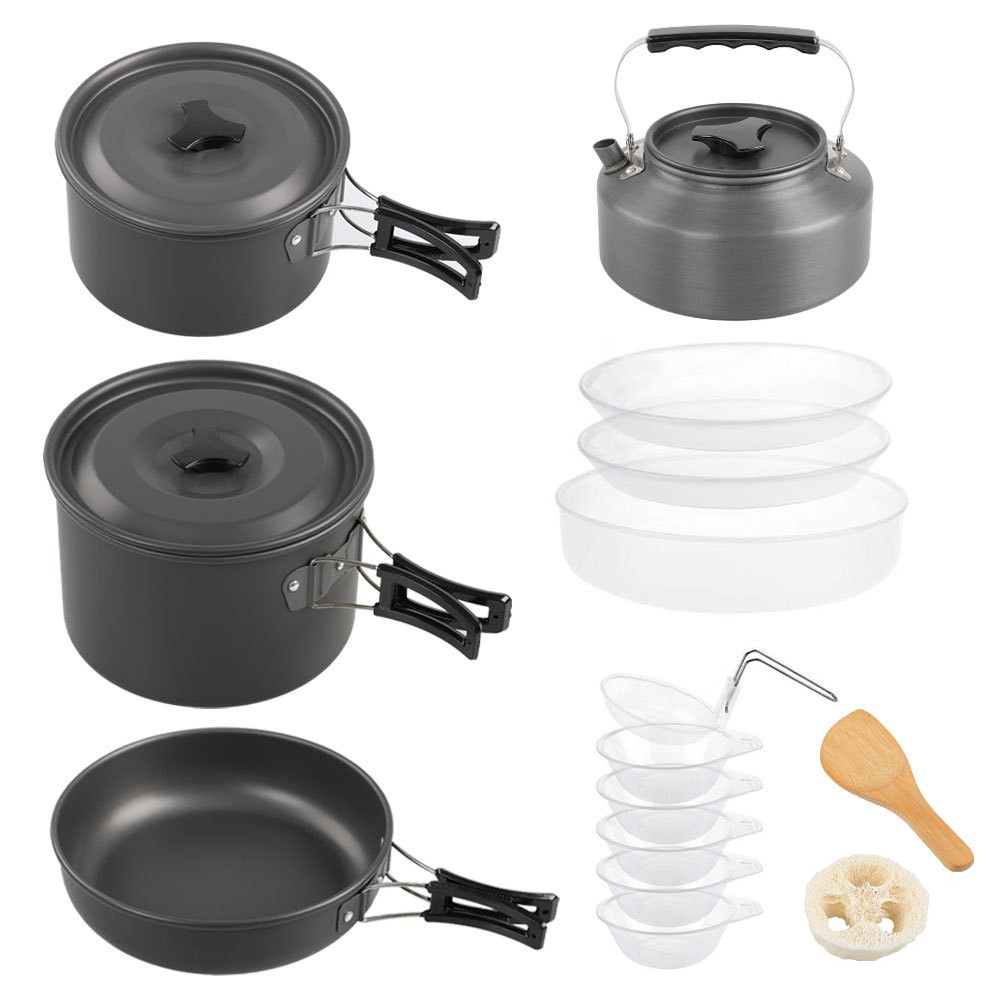 Camping Cooking Pot Large - Ensemble de cuisson extérieur de grande
