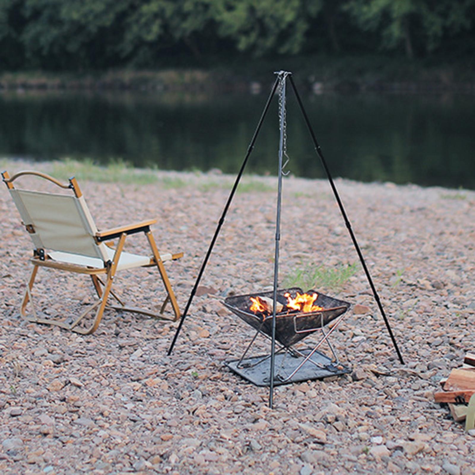 Camping Cooking Pot Large - Support de cuisson triangulaire portable pour