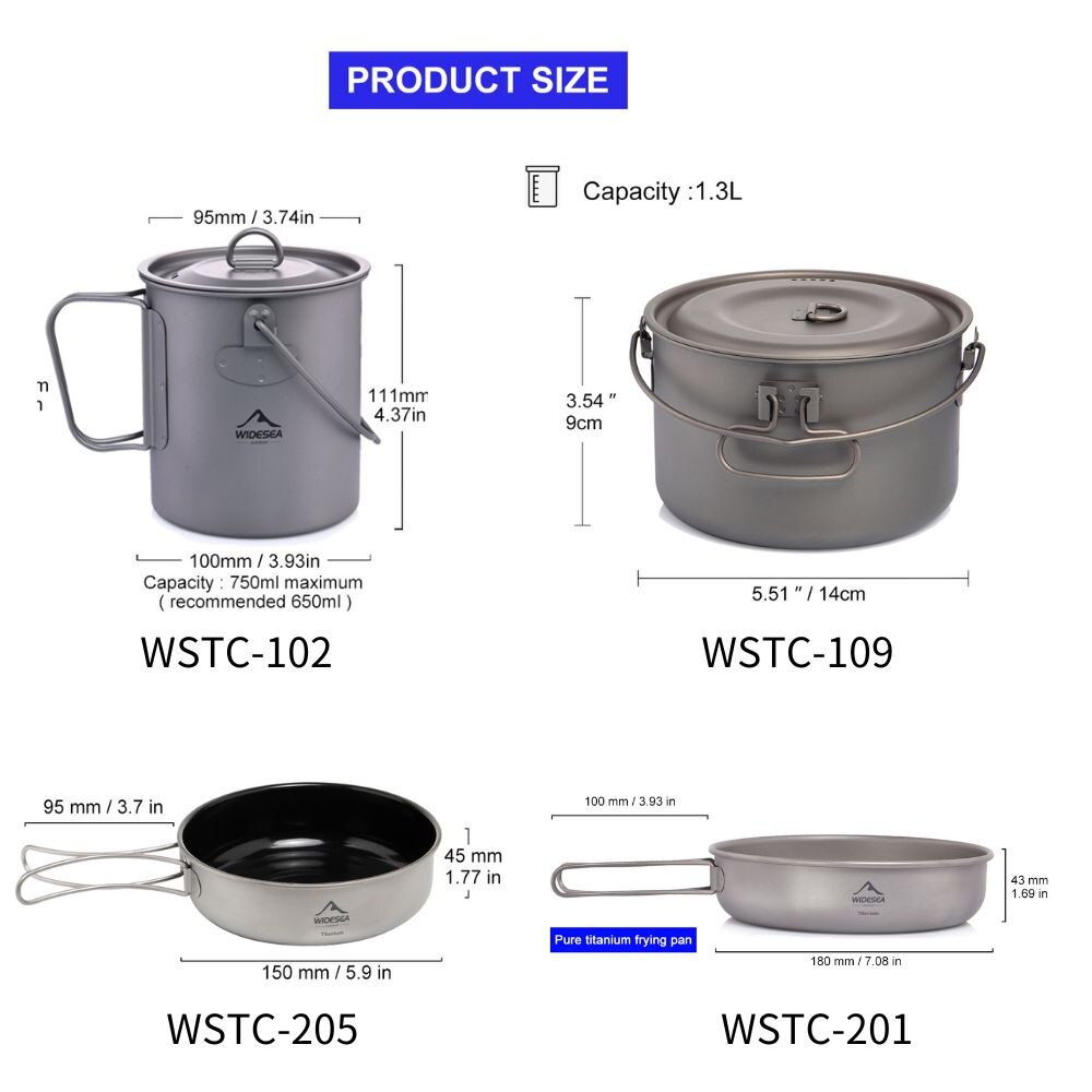 ESEA-Batterie de cuisine en ti - Camping Cooking Gear Set avis et prix