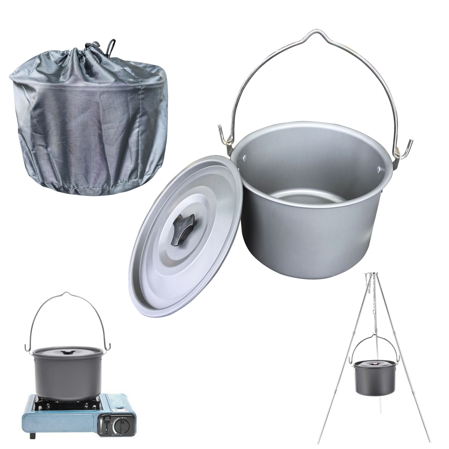 Pot suspendu d'extérieur 4L, g - Camping Cooking Pot Large avis et prix