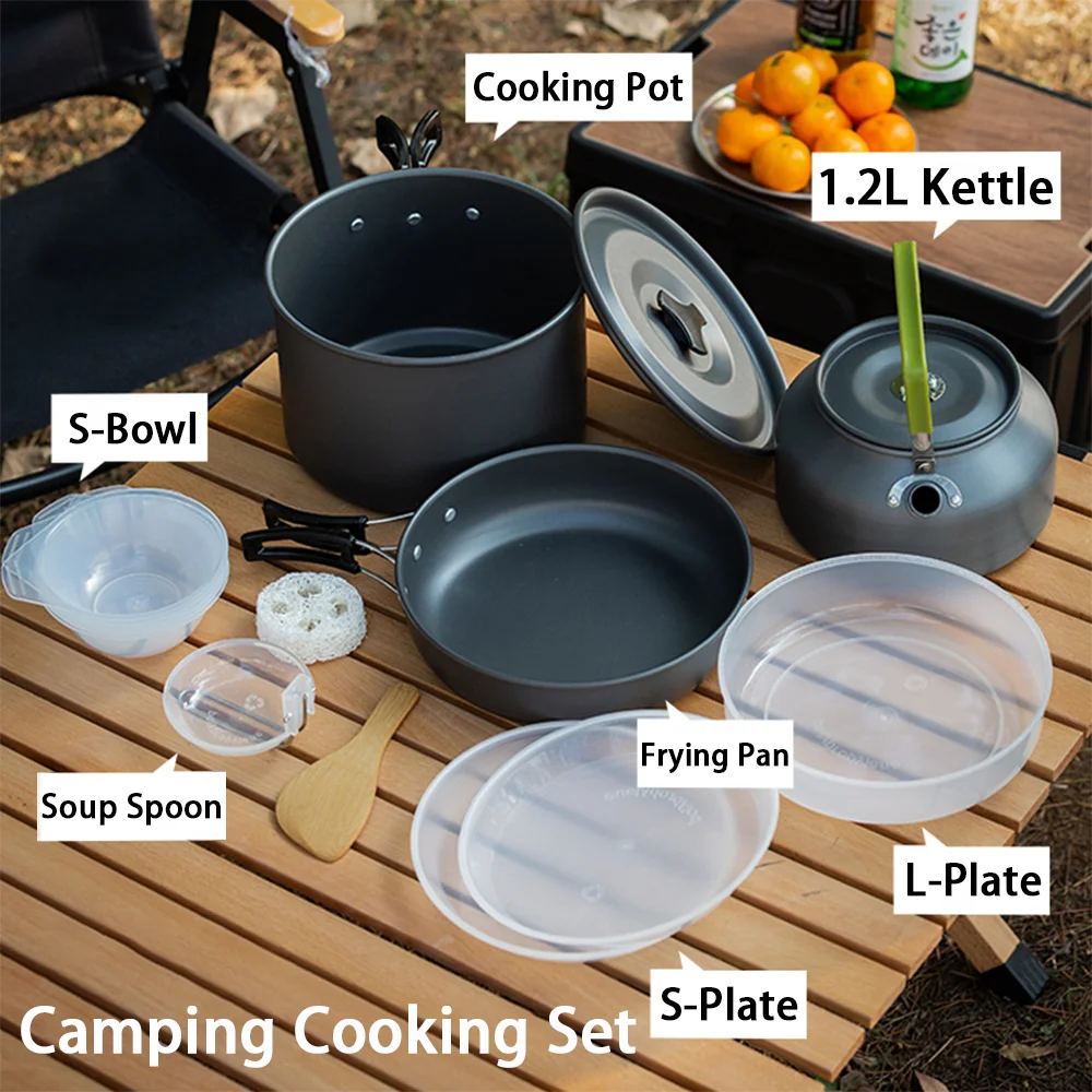 Kit de cuisine de camping anti - Nesting Camping Cooking Set avis et prix