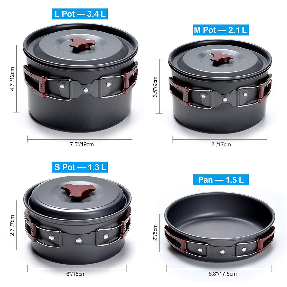 Kit de batterie de cuisine de  - Camping Cooking Gear Set avis et prix